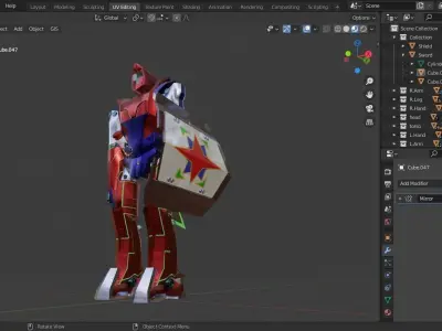 Materialized robot original 3D model