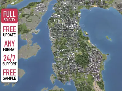 Mariehamn - 3D City Model Low-poly 3D model