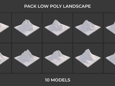 Pack Low Poly Landscape Low-poly 3D model