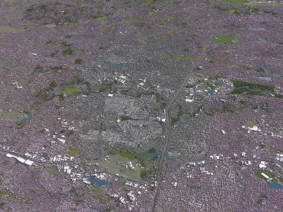 Depok - 3D City Model Low-poly 3D model