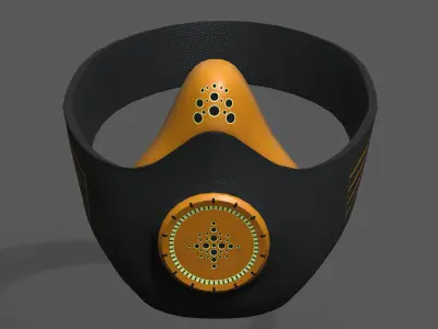 Gas mask respirator military combat scifi fantasy  Low-poly 3D model