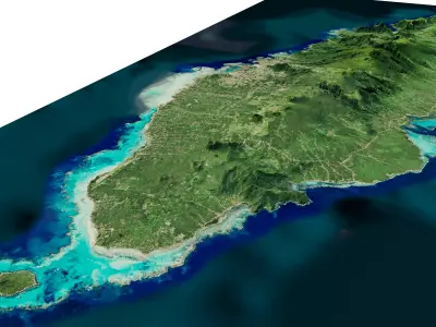 Upolu island samoa full 3d model terrain 3D model