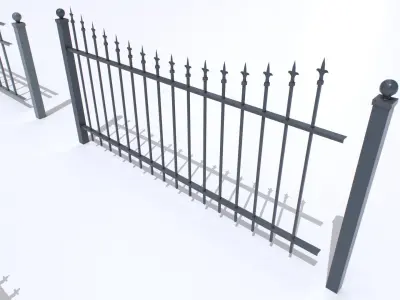 Metal Fences Pack 1 Low-poly 3D model