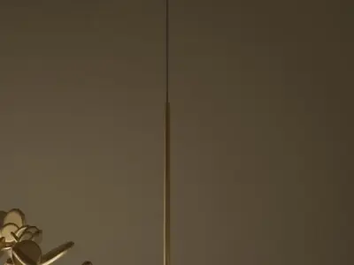 ARGENT-Metal-pendant-lamp-TERZANI pendant light with metal an... 3D model