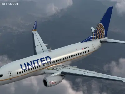  United Airlines Boeing 737-700 with Interior Rigged 