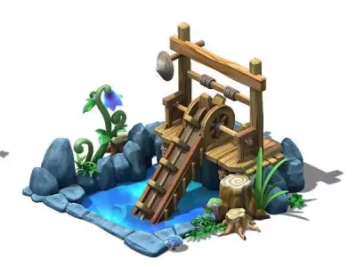 water Wheel 3D model