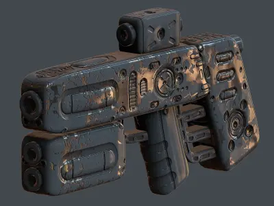 Gun scifi 3d model scifi Low-poly Low-poly 3D model Low-poly  Low-poly 3D model