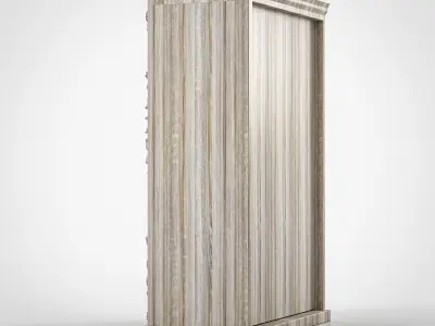 Showcase Carved Two Wooden Doors Free 3D model