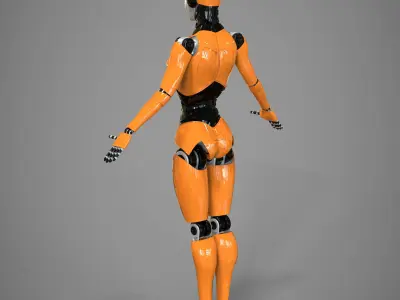 Robotic girl 3D model