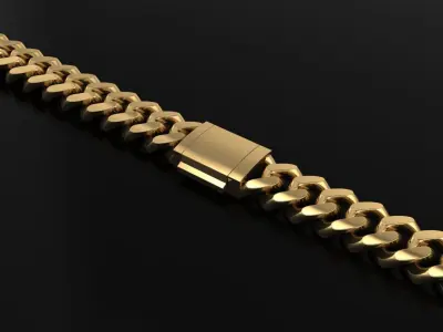 Cuban Chain Bracelet Necklace Link SIZE 10MM Width 3D print model