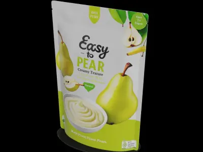 Fruit and dessert puree Pear Banana Puree Low-poly 3D model