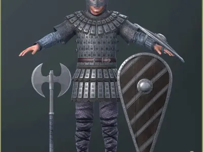 Adam Warrior Light Low-poly 3D model