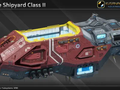 Scifi Mobile Shipyard Collection 3D Model Pack