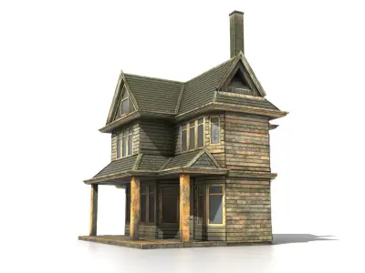 Old Horror House Low-poly 3D model