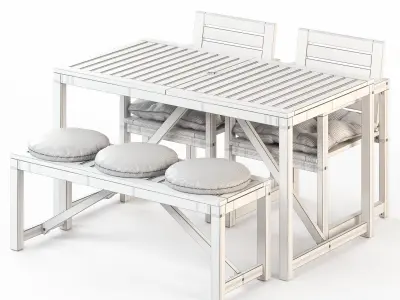NAMMARO Table 2 chairs and bench IKEA 3D model