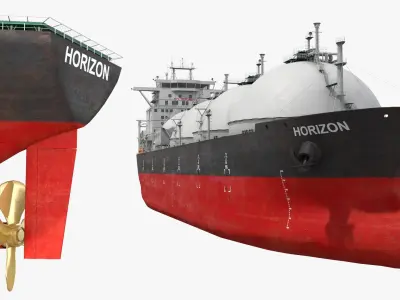  Horizon LNG Carrier Ship with Four Spherical Tanks Red 