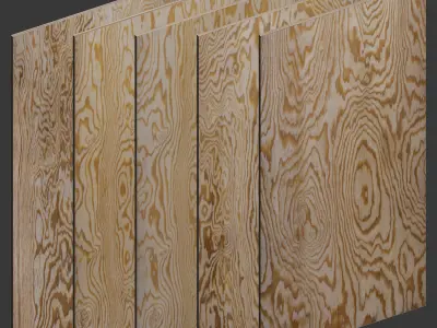 A set of sheets of plywood v2 - 5 items Low-poly 3D model