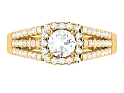 Real Diamond Round Shape Pure Design Ring 3D print model purchase