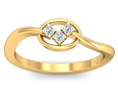 Solitaire Engagement Wedding Diamond Ring 3D print model 4