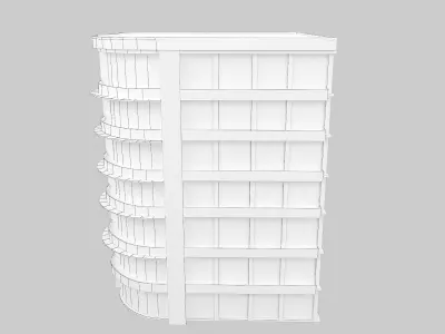 building low poly 4 office with windows Low-poly 3D model