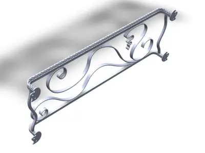 French window protection handrail 3D model