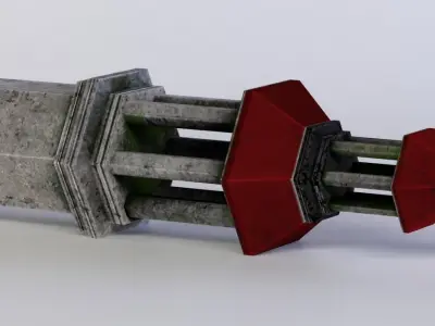 Small grey tower Low-poly 3D model