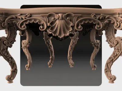 Carved tea table for CNC 04 3D model