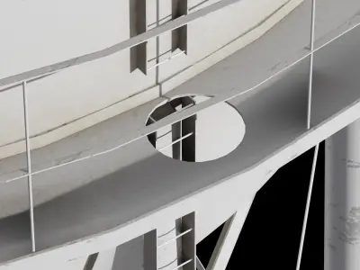 Water tower tank Low-poly 3D model