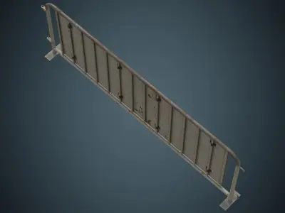 Crowd Barrier 5C Low-poly 3D model