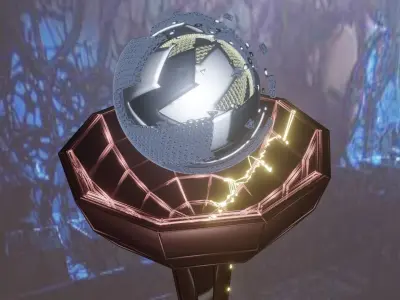 Desing Abstract Lightning Blender Ball  Low-poly 3D model