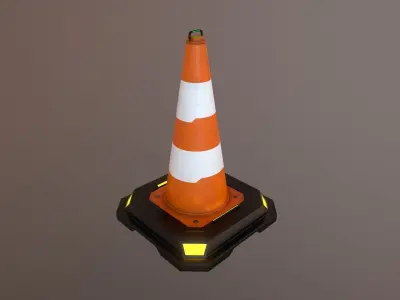 Sci-Fi Traffic Cone 3D model