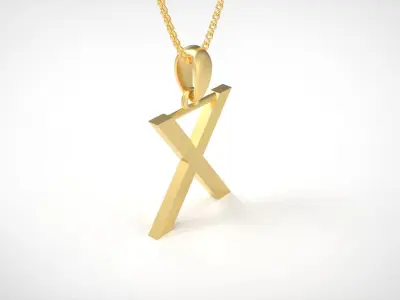 Model 627 Classic Initial Light X Letter 3D print model