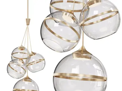 Bistro Multi Light Pendant by lightology 3D model