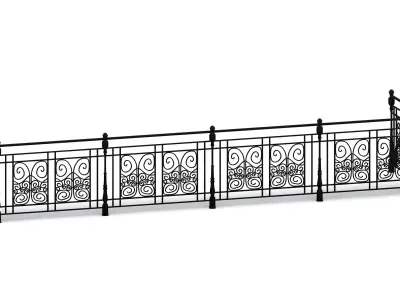 Metal Neoclassical Railing 2 Free 3D model