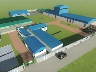 Factory Model Low-poly 3D model