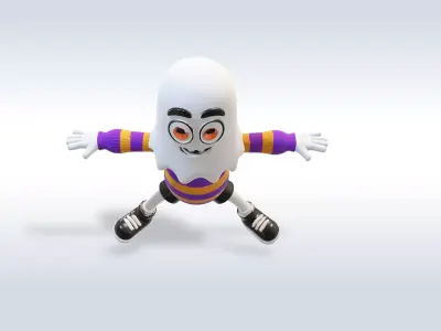 Cheerful Ghost Boy Character Halloween 3D model purchase