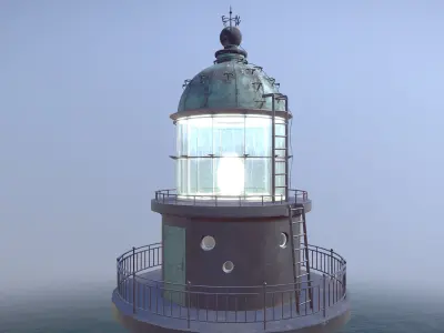 Lighthouse Aniva WithLods Low-poly 3D model