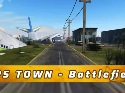 FPS Town - Realistic Battlefield Low-poly 3D model