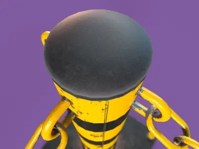 Post and Chain Low-poly 3D model