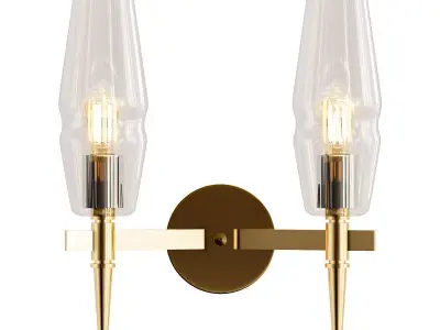 bra-maytoni-lita-h002wl-02g-1 two light wall sconce in brass ... 3D model