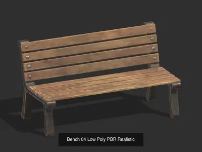 10 Benches Low Poly PBR Realistic Collection 3D Model Pack