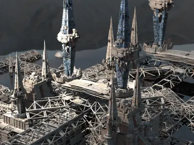 Ancient Mars pyramid structure leviathan city 3D model