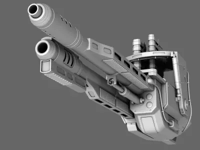 Sci-Fi Chain Gun Turret 3D model