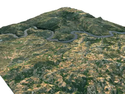 Grass Map Mountains Low-poly 3D model Low-poly 3D model