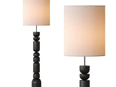 Aska Charred Wood Floor Lamp 3D model