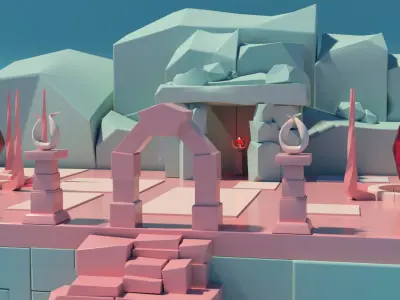 Island castle Free 3D model