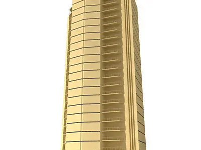 10 Architectural Buildings  Low-poly 3D model