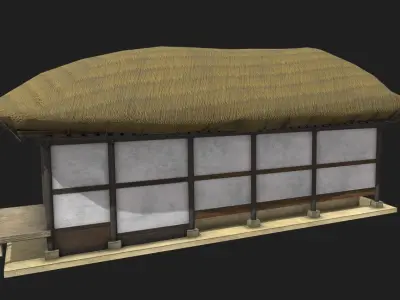 Korean Traditional House  Thatched House 01 Low-poly 3D model