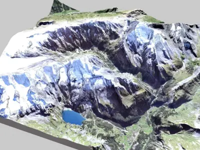 Mountain landscape Doldenhorn Rinderhor Switzerland 3D model