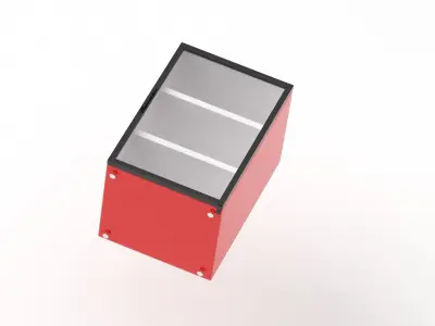 Red Mini Beverage Refrigerator 3D model